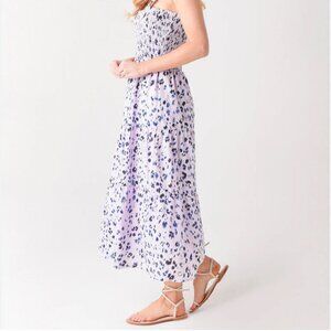 Heartloom Ronnie Leopard Print Dress Lilac Purple Boho Sundress Sz XS